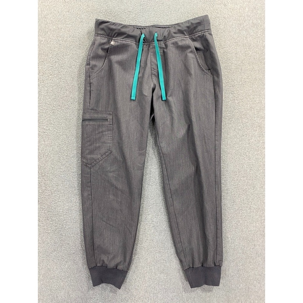 FIGS Zamora Jogger Scrub Pants Womens Medium Petite Gray Nursing Medical